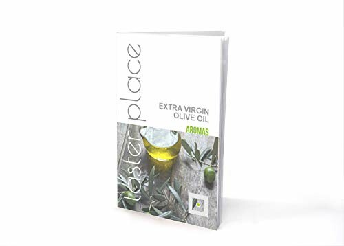 Book titled 'Extra Virgin Olive Oil Aromas' with olive oil and olives on cover.