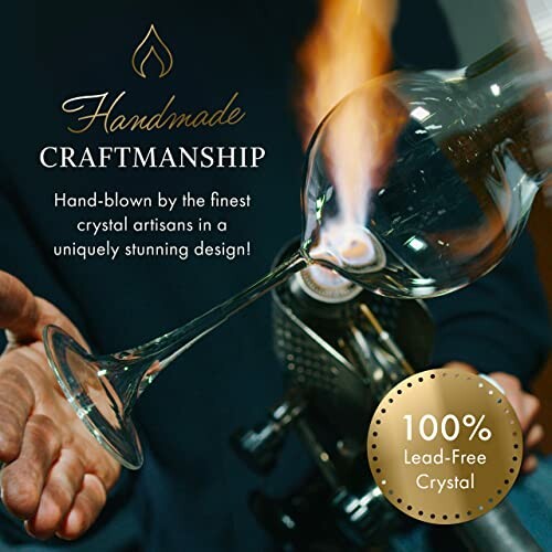 Artisan hand-blowing crystal glass with 100% lead-free label.