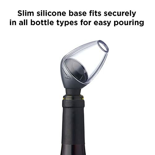 Wine bottle with silicone pourer for easy pouring