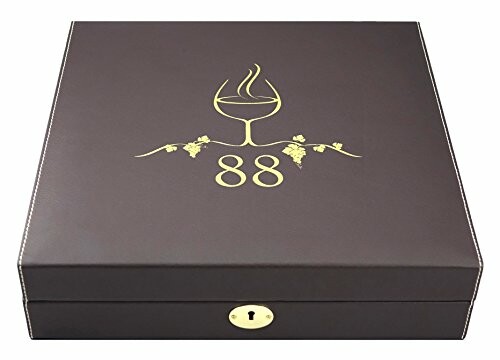 Elegant black box with wine glass design and number 88